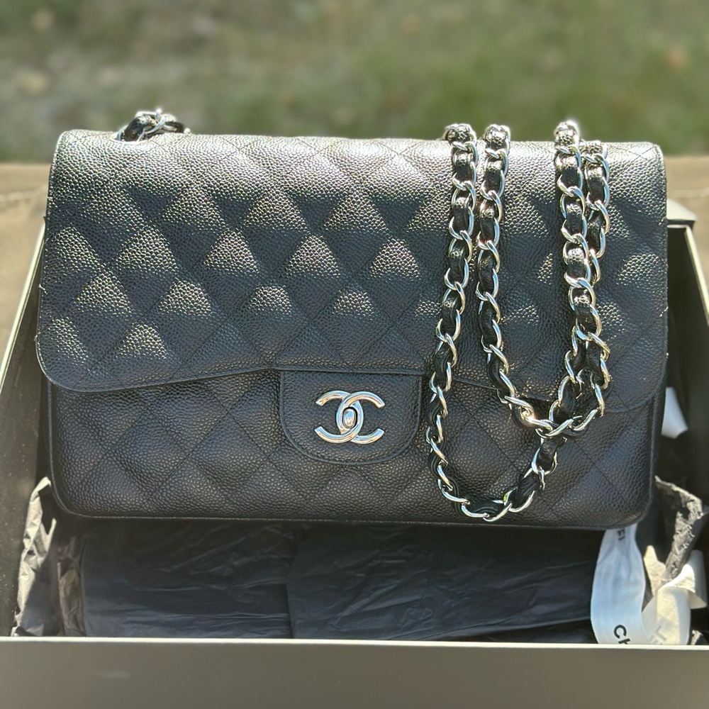 Chanel caviar large double flap bag